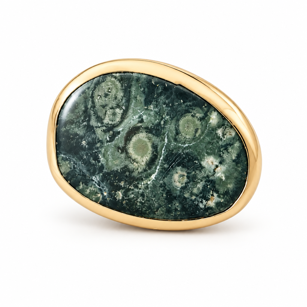 GAS BIJOUX - BAGUE AURA MINI DORÉE - VESSONITE - AJUSTABLE