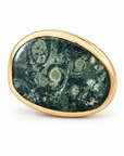 GAS BIJOUX - BAGUE AURA MINI DORÉE - VESSONITE - AJUSTABLE