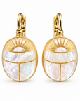 GAS BIJOUX - BOUCLES D'OREILLES SCARAMOUCHE DORÉES - NACRE BLANCHE