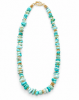 GAS BIJOUX - COLLIER ALOHA MÉTAL DORÉ - AMAZONITE
