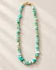 GAS BIJOUX - COLLIER ALOHA MÉTAL DORÉ - AMAZONITE