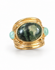 GAS BIJOUX - BAGUE SIMONE DORÉE - VESSONITE - TAILLE S et M