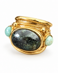 GAS BIJOUX - BAGUE SIMONE DORÉE - VESSONITE - TAILLE S et M