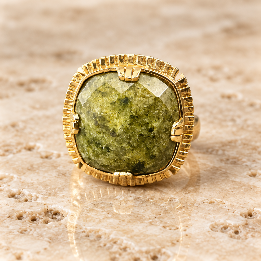 GAS BIJOUX - BAGUE ARTY DORÉE - VESSONITE - TAILLE M