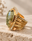 GAS BIJOUX - BAGUE ARTY DORÉE - VESSONITE - TAILLE M