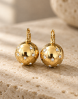 GAS BIJOUX - BOUCLES D'OREILLES COMETE DORÉES GRAND MODELE - CRISTAUX BLANCS