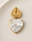 GAS BIJOUX - BOUCLES D'OREILLES GISELE COEUR DORÉES - NACRE BLANCHE