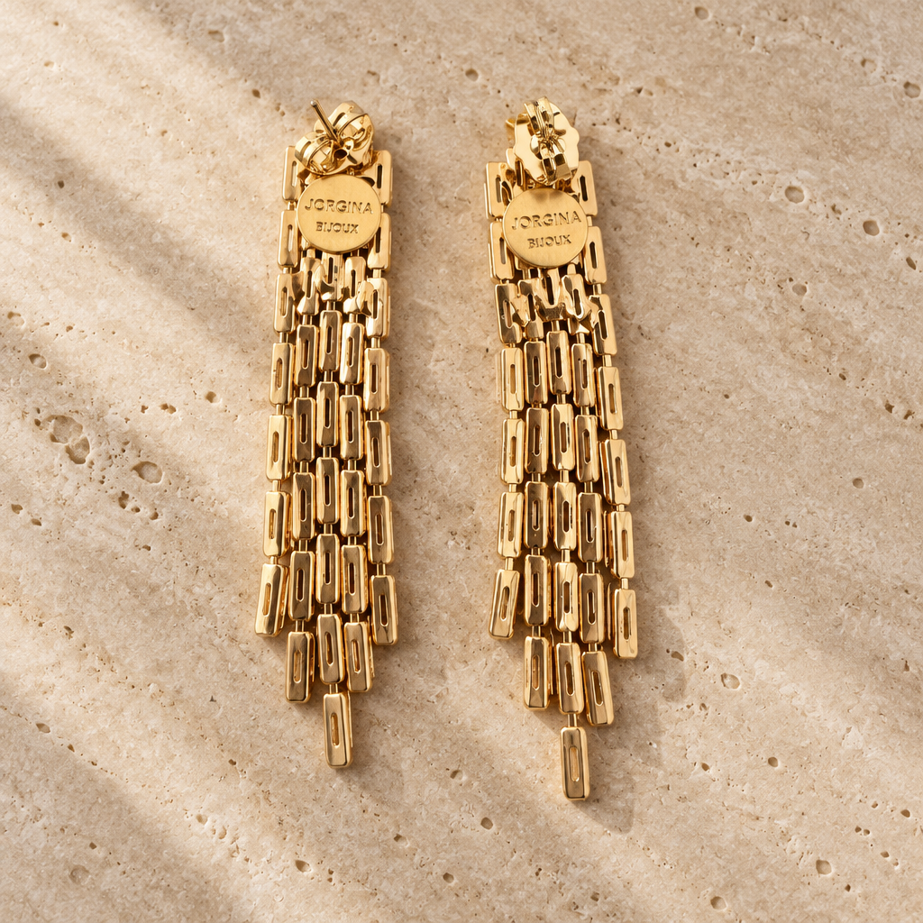 JORGINA - BOUCLES D'OREILLES TIGES DROITES CRISTAUX BLANCS