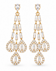 JORGINA - BOUCLES D'OREILLES DORÉES - CRISTAUX BLANCS