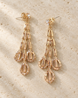 JORGINA - BOUCLES D'OREILLES DORÉES - CRISTAUX BLANCS