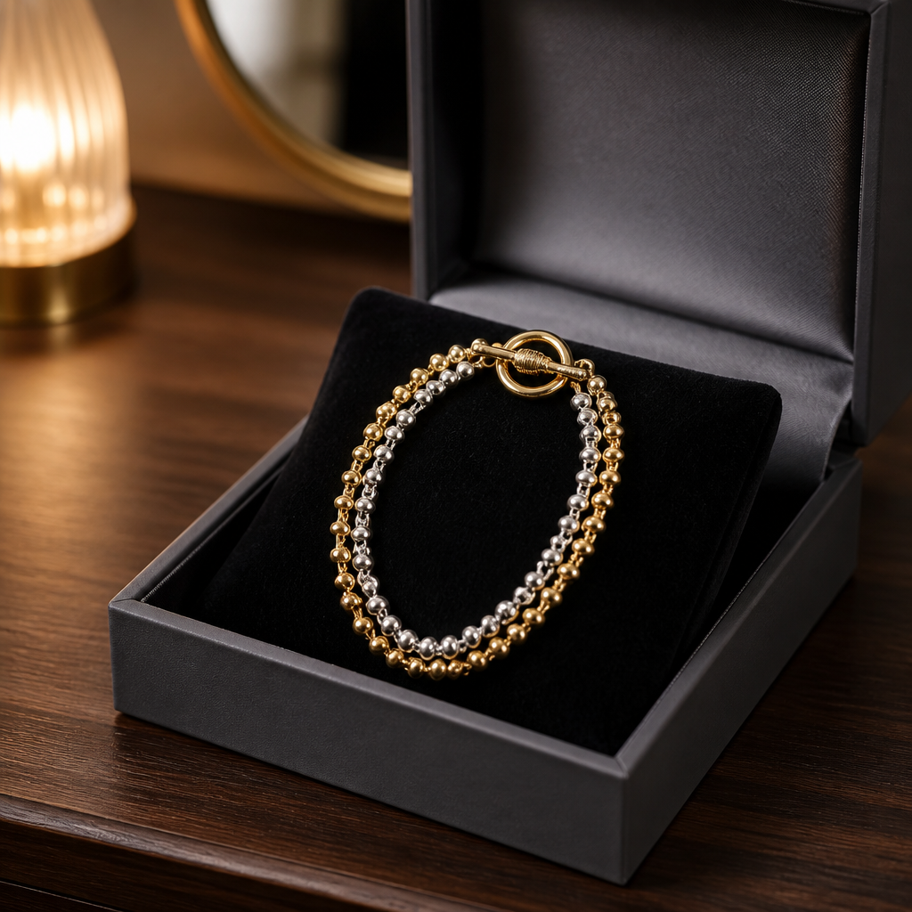 GAS BIJOUX - COLLIER ATIK DOUBLE BICOLORE