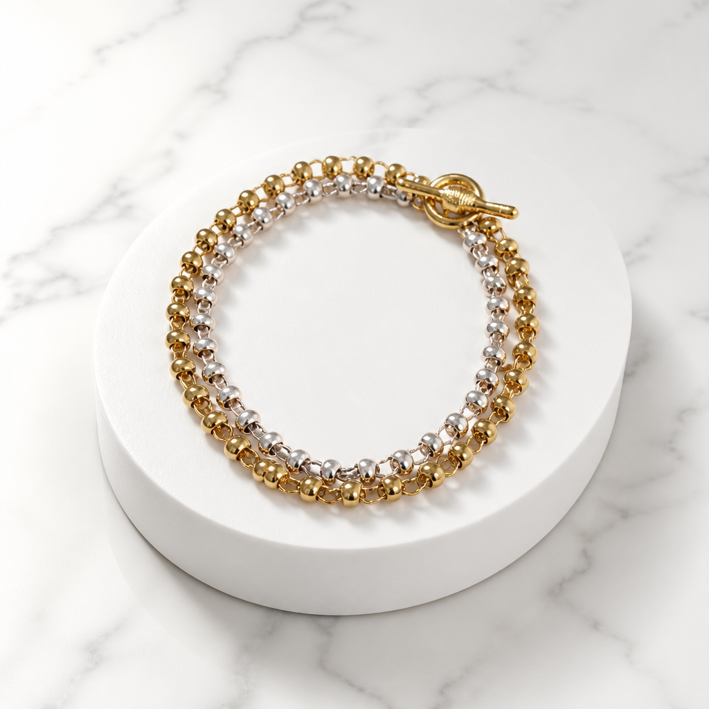 GAS BIJOUX - COLLIER ATIK DOUBLE BICOLORE
