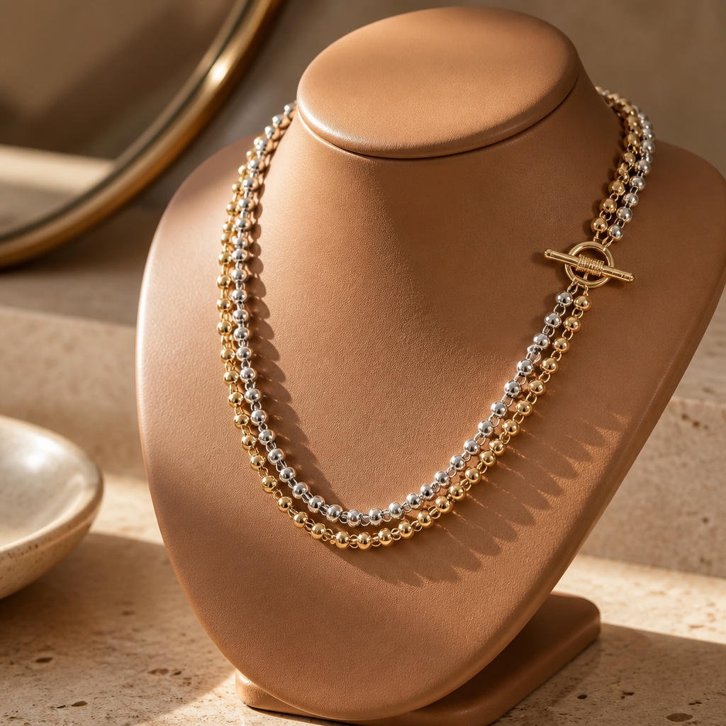 GAS BIJOUX - COLLIER ATIK DOUBLE BICOLORE