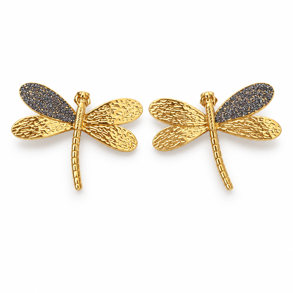 BIJOUX JORGINA - BOUCLES D'OREILLES TIGES DROITES DORÉES AVEC PAILLETTES - 3 VERSIONS