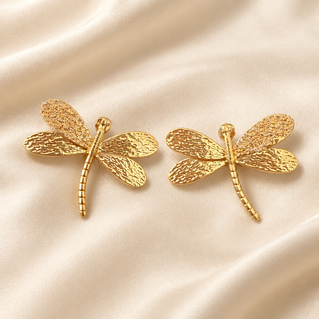 BIJOUX JORGINA - BOUCLES D'OREILLES TIGES DROITES DORÉES AVEC PAILLETTES - 3 VERSIONS