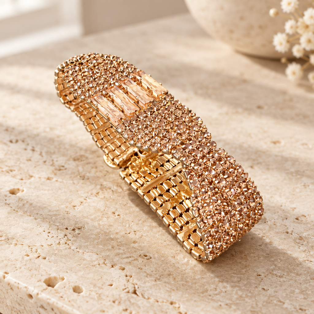 JORGINA - BRACELET DORÉ CRISTAUX BLANCS OU GOLD