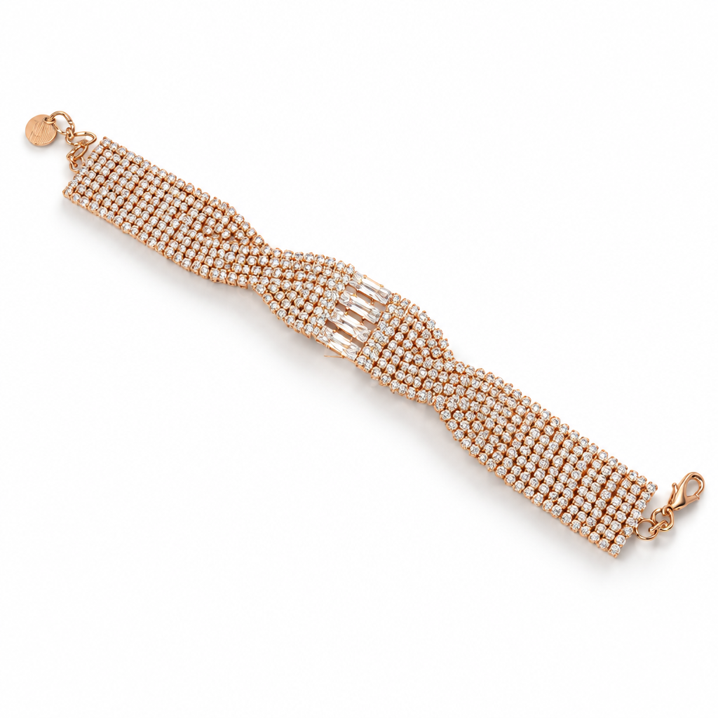 JORGINA - BRACELET DORÉ CRISTAUX BLANCS OU GOLD