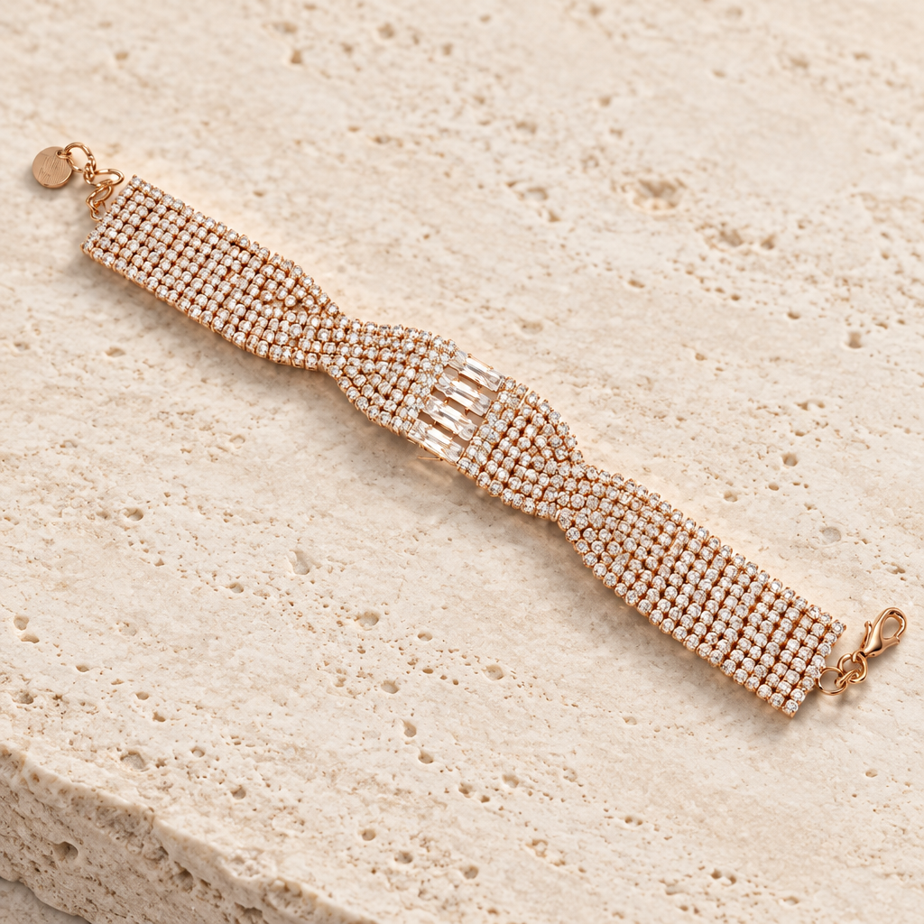 JORGINA - BRACELET DORÉ CRISTAUX BLANCS OU GOLD