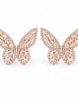 JORGINA - BOUCLES D'OREILLES DORÉES PAPILLONS STRASSÉES