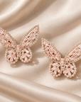 JORGINA - BOUCLES D'OREILLES DORÉES PAPILLONS STRASSÉES
