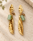 BIJOUX JORGINA - BOUCLES D'OREILLES FEUILLES DORÉES - 3 VERSIONS