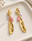 BIJOUX JORGINA - BOUCLES D'OREILLES FEUILLES DORÉES - 3 VERSIONS