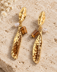 BIJOUX JORGINA - BOUCLES D'OREILLES FEUILLES DORÉES - 3 VERSIONS