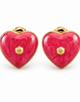 GAS BIJOUX - BOUCLES D'OREILLES PUCES COEUR ÉMAILLÉES - 3 COULEURS