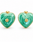 GAS BIJOUX - BOUCLES D'OREILLES PUCES COEUR ÉMAILLÉES - 3 COULEURS