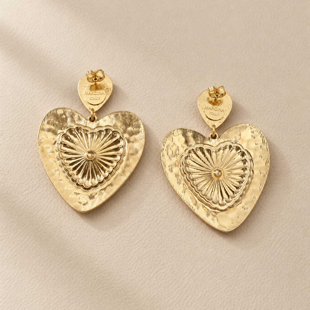 JORGINA - BOUCLES D'OREILLES COEUR DORÉE