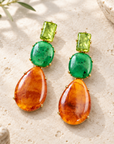 JORGINA - BOUCLES D'OREILLES DORÉES LONGUES - 3 COULEURS