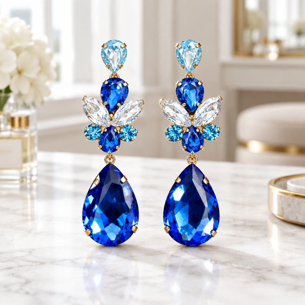 JORGINA - BOUCLES D'OREILLES CRISTAUX - 5 COULEURS