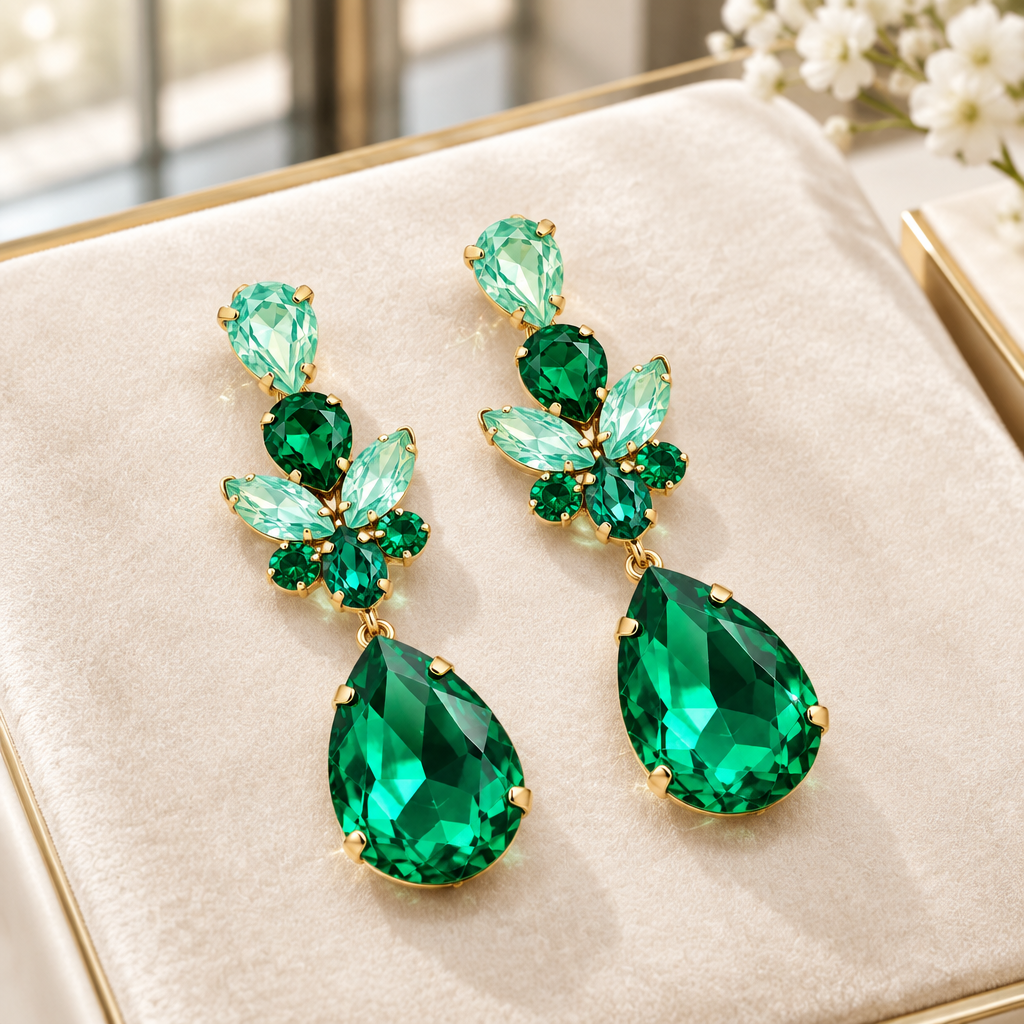 JORGINA - BOUCLES D'OREILLES CRISTAUX - 5 COULEURS
