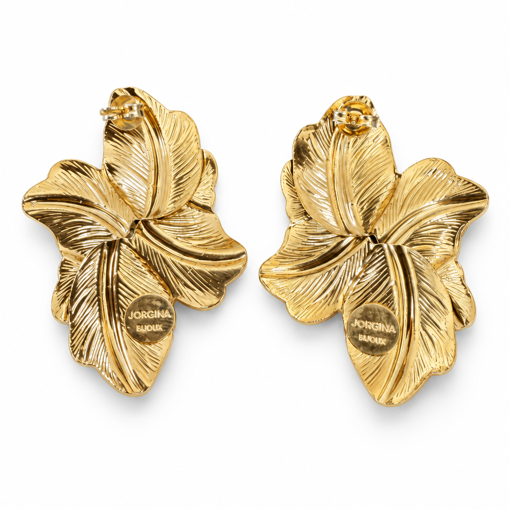 JORGINA - BOUCLES D'OREILLES FLEURS DORÉES ET ÉMAILLÉES - 4 COULEURS