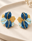 JORGINA - BOUCLES D'OREILLES FLEURS DORÉES ET ÉMAILLÉES - 4 COULEURS
