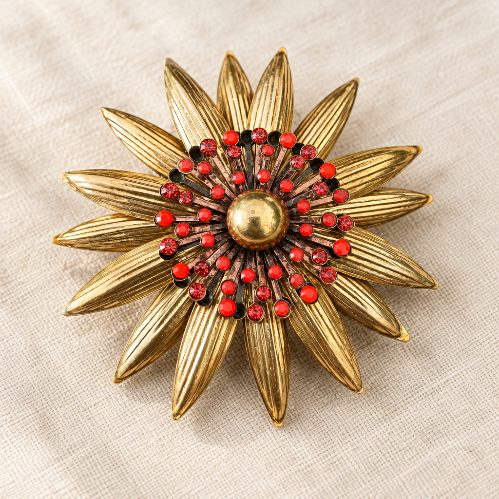 GAS BIJOUX - BROCHE RADIANCE DORÉE - 3 MODELES - RARE