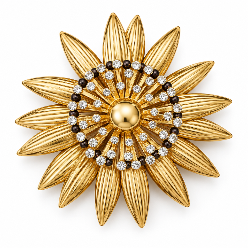 GAS BIJOUX - BROCHE RADIANCE DORÉE - 3 MODELES - RARE