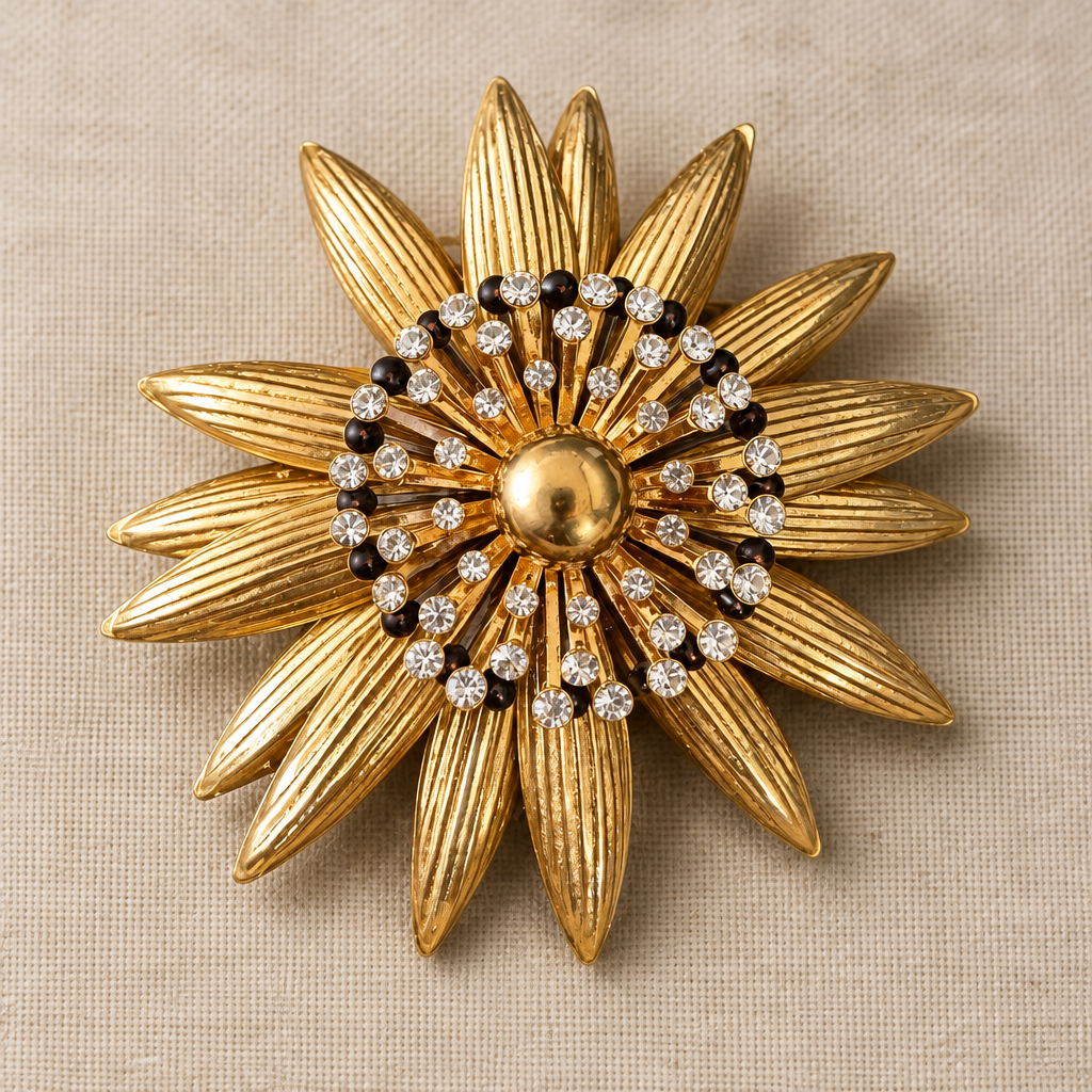 GAS BIJOUX - BROCHE RADIANCE DORÉE - 3 MODELES - RARE