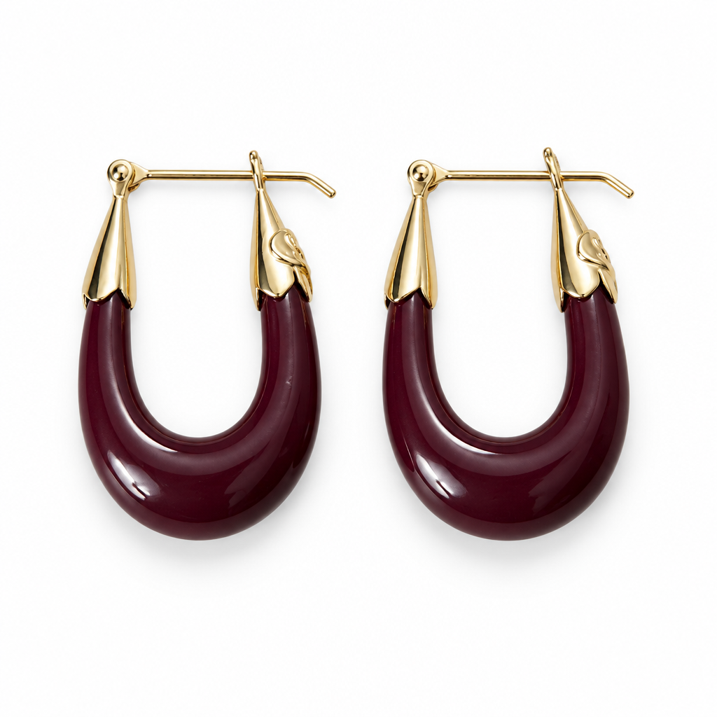 GAS BIJOUX - BOUCLES D'OREILLES ECUME PETIT MODELE - ACÉTATE BORDEAUX