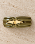 GAS BIJOUX - BRACELET ECUME MÉTAL DORÉ - ACÉTATE VERT OLIVE