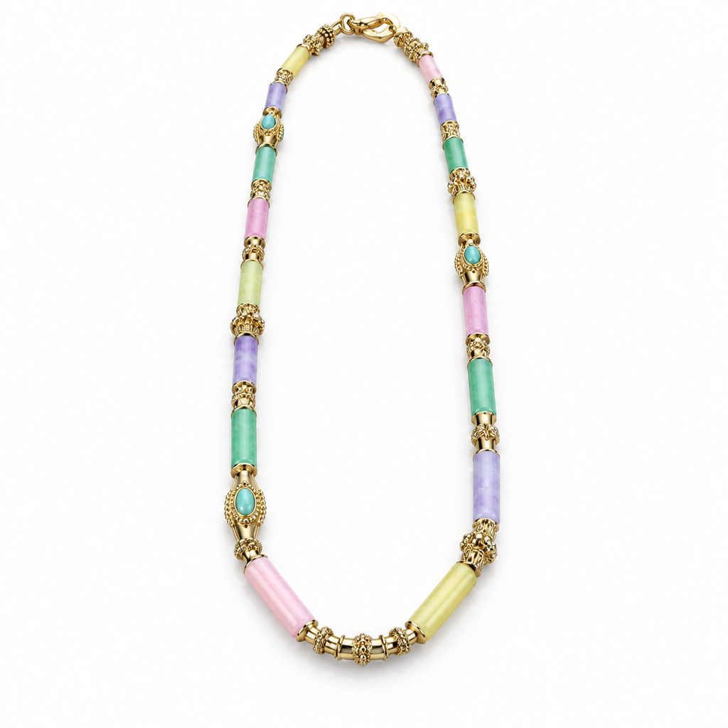 GAS BIJOUX - COLLIER KALI CABOCHONS DORÉ - PIERRES NATURELLES