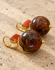 GAS BIJOUX - BOUCLES D'OREILLES DECALCIA DORÉES - MARRON CRISTAL ORANGE