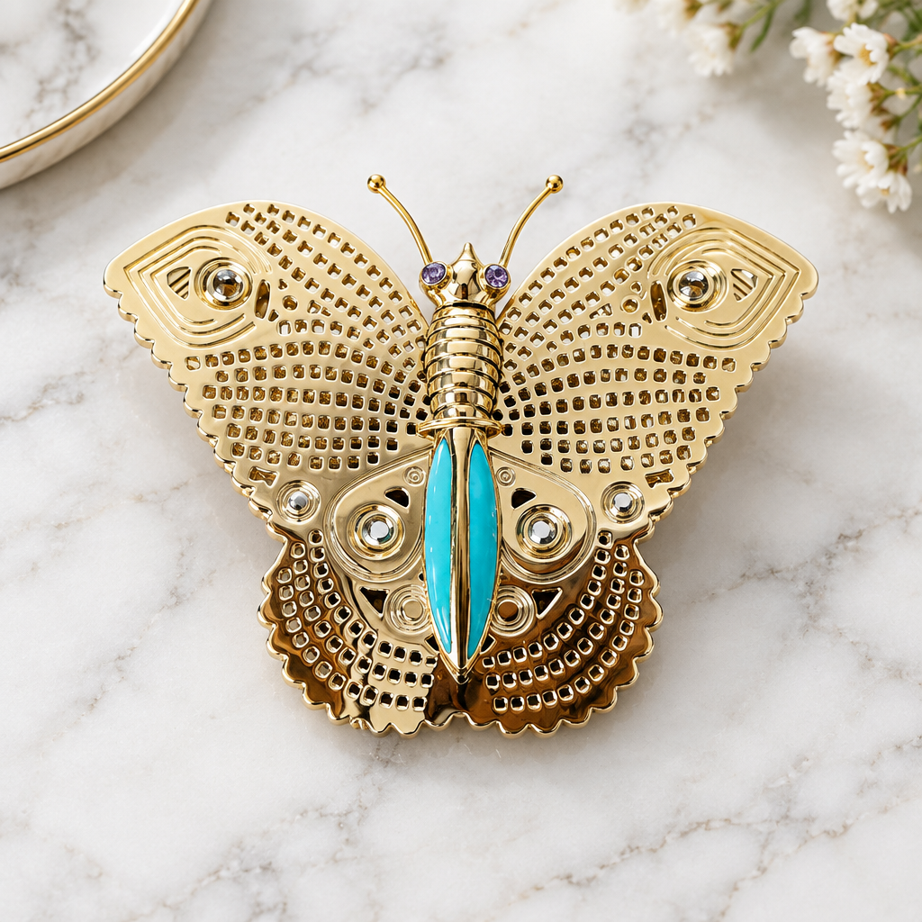 GAS BIJOUX - BROCHE PAPILLON METAL DORÉ
