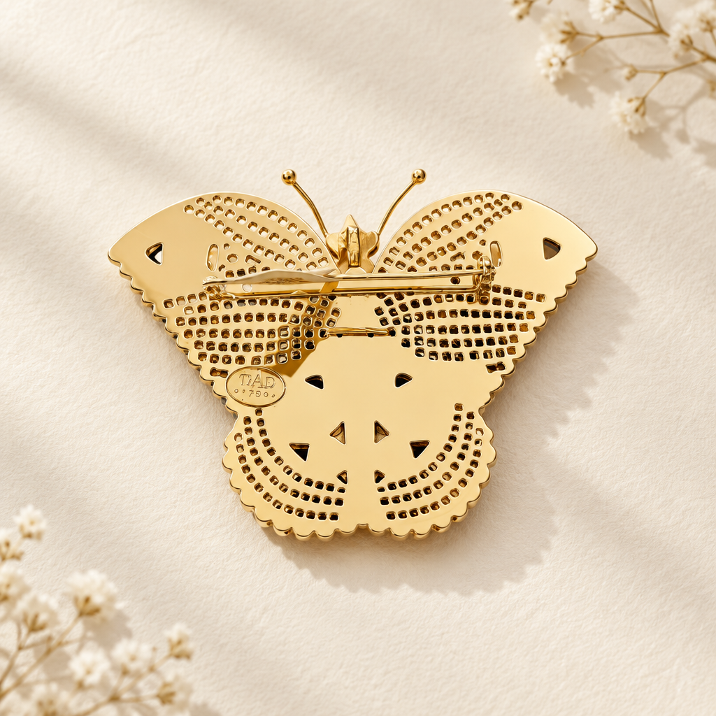 GAS BIJOUX - BROCHE PAPILLON METAL DORÉ