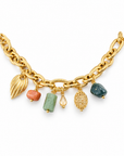 JORGINA - BRACELET PAMPILLES DORÉES - AMAZONITE ET CORNALINE