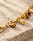 JORGINA - BRACELET PAMPILLES DORÉES - OEIL DE TIGRE ET CITRINE