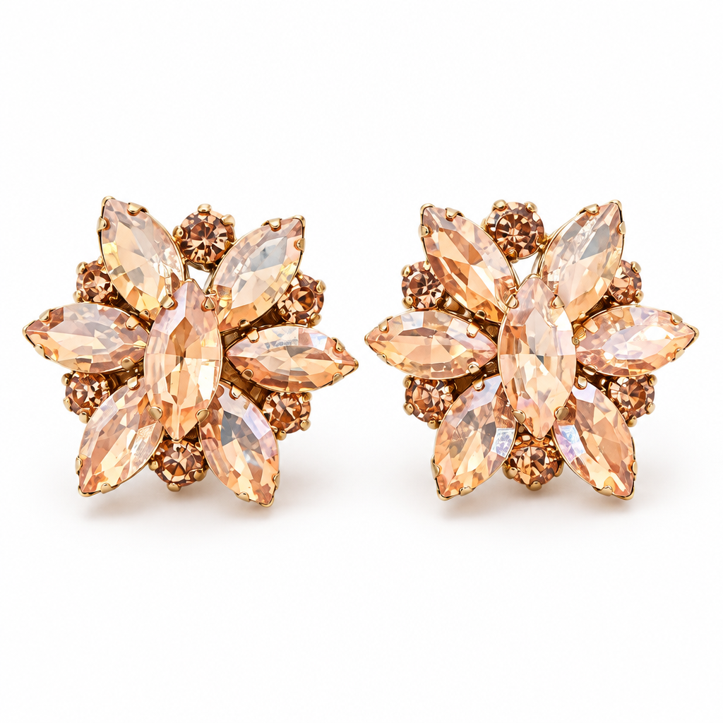 JORGINA - BOUCLES D'OREILLES DORÉES - CRISTAUX GOLD