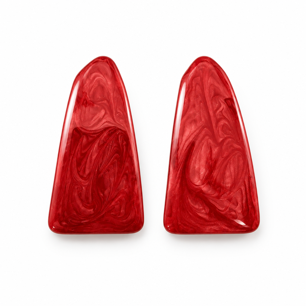 JORGINA - BOUCLES D'OREILLES DORÉES - ÉMAILLAGE BORDEAUX