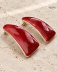 JORGINA - BOUCLES D'OREILLES DORÉES - ÉMAILLAGE BORDEAUX