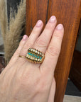 GAS BIJOUX - Bague TIKI BIS dorée à l'or fin et turquoise TAILLE 3